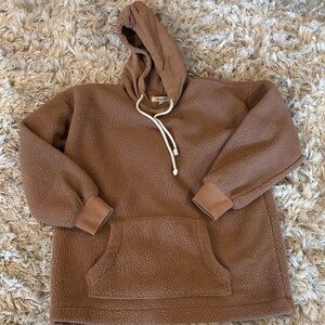 Madewell Plush Taupe Sherpa Hoodie